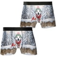 thumbnail image 3 of Playful Dalmatian Welcomes Winter Snowy Day with Cardinal Bird All Over Print Boxer Briefs Underwear for Men Dad Dog Lover - 120177, 3 of 6