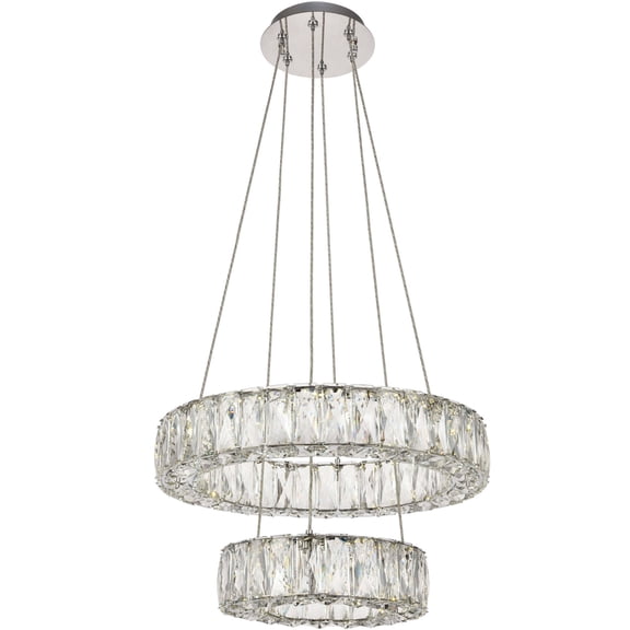 Monroe Integrated LED chip light Chrome Pendant Clear Royal Cut Crystal