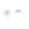 thumbnail image 1 of Reloj de pared acrílico con diseño moderno de escultura de toro, decoración tranquila de estilo rústico para cocina, estudio, oficina, estante de mesa, 1 of 8