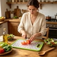 thumbnail image 5 of WIZUTIZ Printed Pattern Tempered Glass Kitchen Cutting Board with Hand Grip Scratch Resistant Dishwasher Safe Food Prep Chopping Mat Household Countertop Cooking Prep, 5 of 7