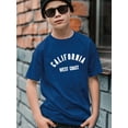 thumbnail image 3 of Mikrdoo CALIFORNIA Graphic Print Short Sleeve Casual Tee, Summer T-shirt Tops For 7Y-15Y Kid Boys, 3 of 9