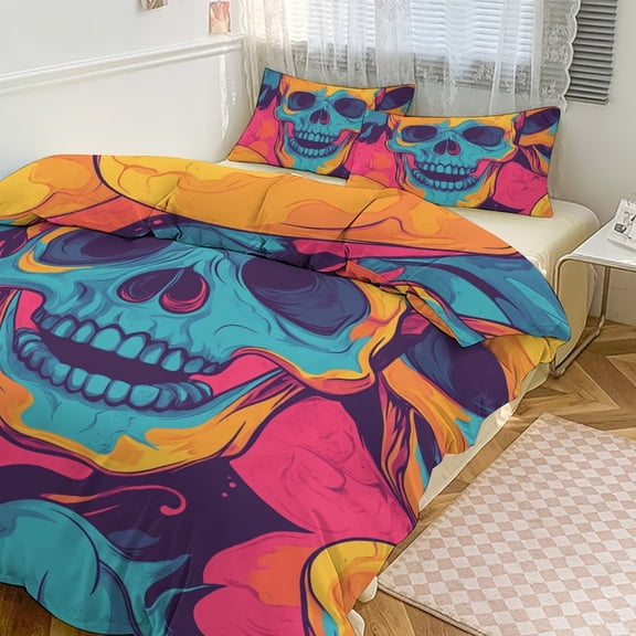 Mexico Flower Skulls Day Of The Dead (58) Bedding Set Couple Bedclothes Pillowcase Customized Home Textiles Bed Set for Bedroom Decoration