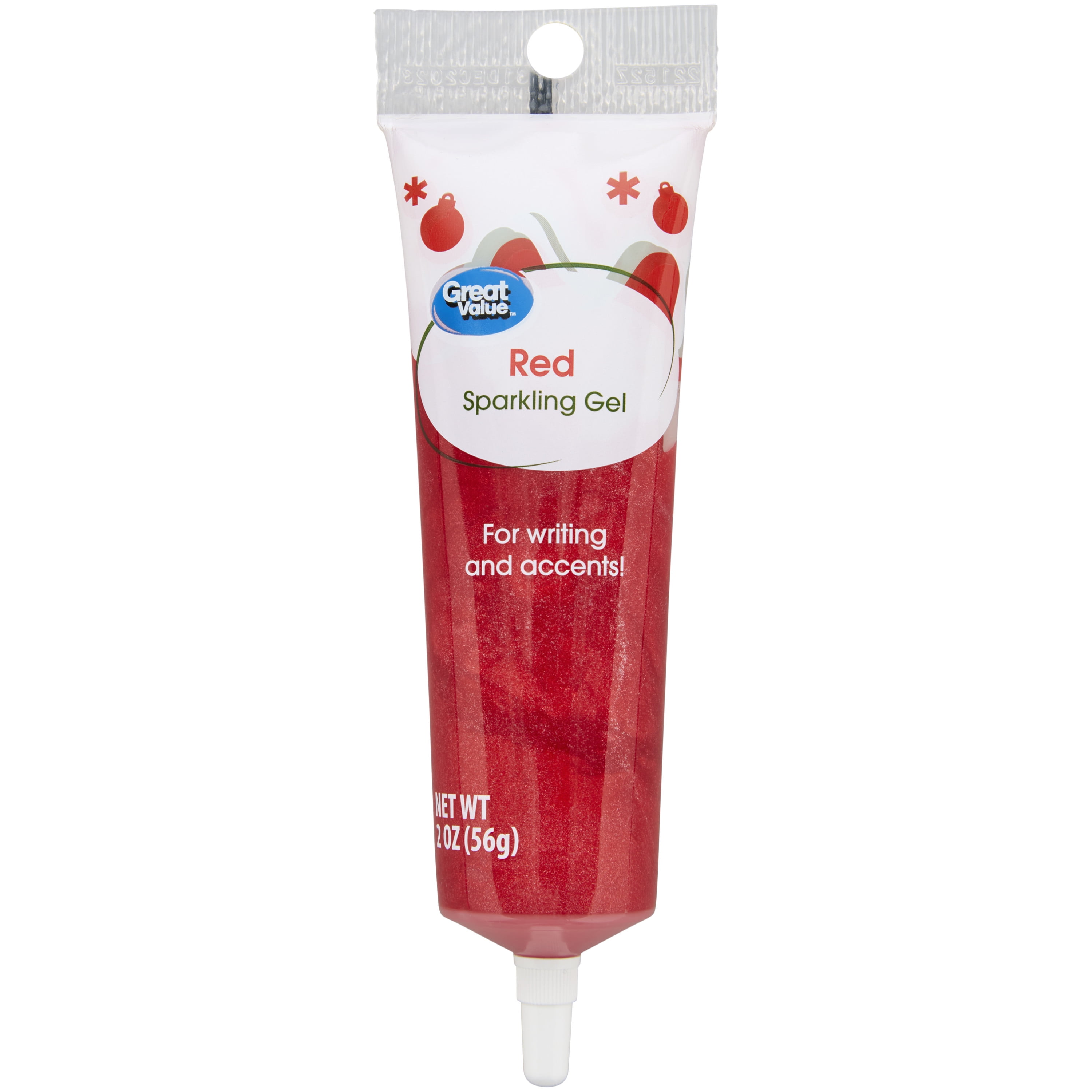 Great Value Red Edible Sparkle Gel Frosting Tube, 2 oz.