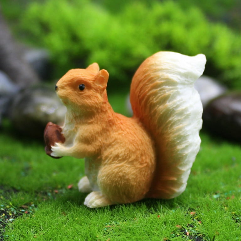 Dream Lifestyle Realistic Squirrel Miniature Figurines,Resin