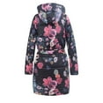 thumbnail image 3 of Chaqueta de algodón con capucha de estilo vintage con estampado grande de longitud media cálida de invierno para mujer Fridja BV0+2908, 3 of 6