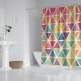 thumbnail image 2 of Multi Color Triangle Checkered Pattern Shower Curtain 84"x72" ,Bathroom Decorative Shower Curtains Set with 12 Hooks,Modern Waterproof Washable Shower Curtain, 2 of 6