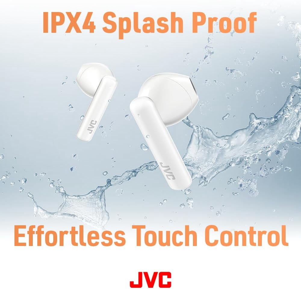JVC Lightweight True Wireless Earbuds with 12mm Driver Unit, Bluetooth 5.1, Single use, IPX4, Long Battery Life (up to 30 Hours)