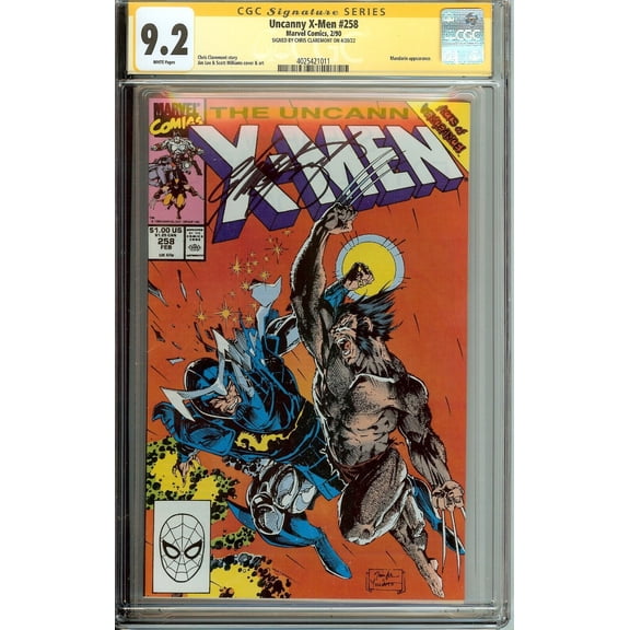 Uncanny X-Men #258 Signed Chris Claremont CGC 9.2
