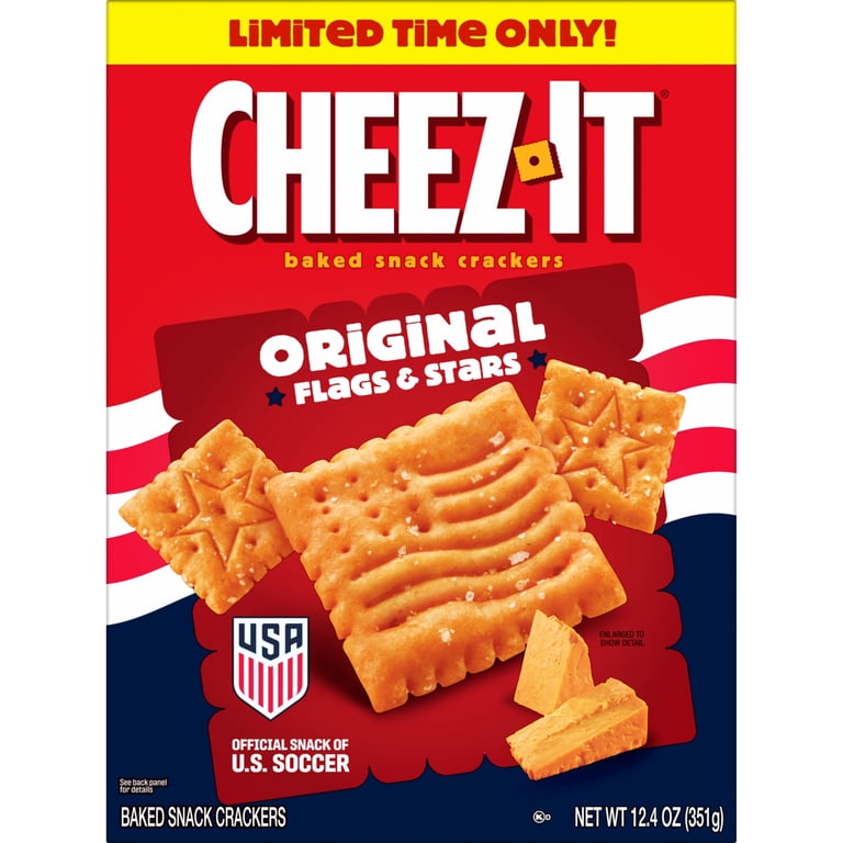 Cheez-It Flags and Stars Baked Snack Crackers, July 4 Snacks, 12.4