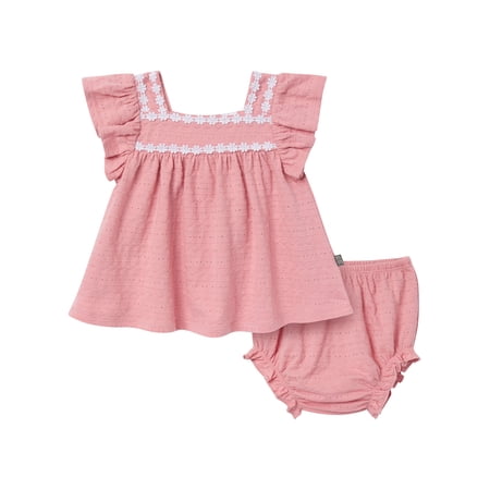 Modern Moments by Gerber Baby Girl Bloomer Outfit Set, 2- Piece, Sizes 0/3 Months - 24 Months