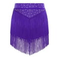 thumbnail image 2 of Lejafay Women's Fringe Mini Skirt Latin Tango Rumba Salsa Cha-Cha Jazz Dancewear Purple S, 2 of 4
