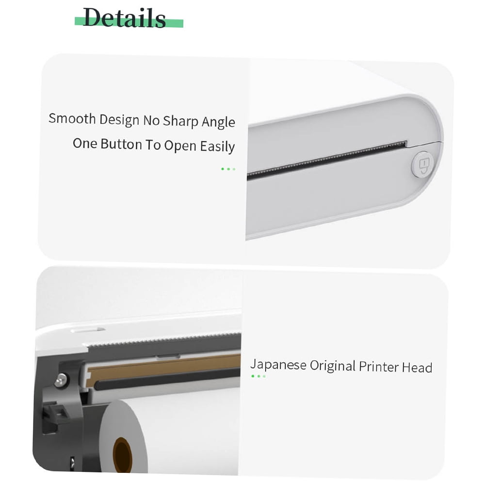 Printer,Bt Pocket Mobile 56mm/77mm Paper Compatible Thermal Notes Printer 203dpi Bt Pocket Portable Thermal Notes Paper Compatible With Mobile Printer Receipt Sticker Support 56mm/77mm I0s