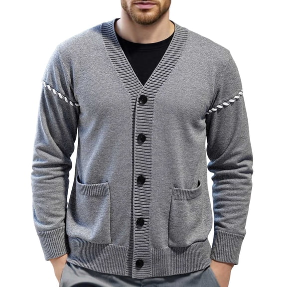 RMGVDSD Men's Sweater Coat Casual Knit Cardigan V Neck Open Front Lightweight Loose Fit Long Sleeve Cardigans Soft Sweaters Warm Fall Winter Outwear Trendy Fall Sweaters