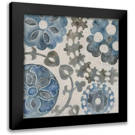 Zarris, Chariklia 12x12 Black Modern Framed Museum Art Print Titled - Water Suzani II