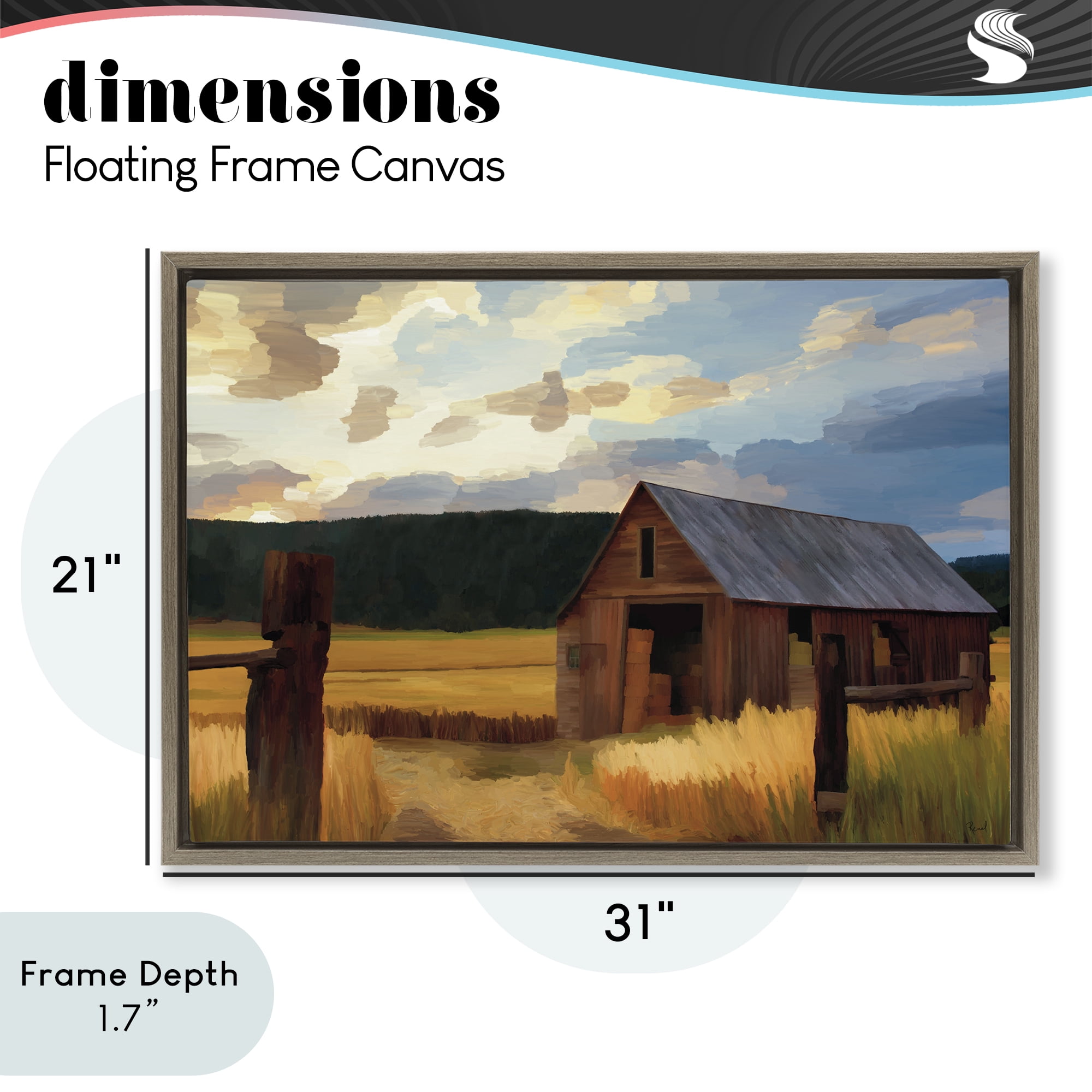Stupell Industries Harvest Time Autumn Barn Brown Framed Floater Canvas Wall Art, design by Renel Peters