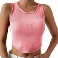 thumbnail image 2 of Njoeus Womens Crew Neck Crop Tank Top Summer Basic Ribbed Knit Crop Tops Sleeveless Shirts Casual Blouses, 2 of 9