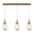 thumbnail image 2 of Innovations Lighting  Malone - 3 Light 6" Cord Hung Linear Pendant Striped Clear/Brushed Brass, 2 of 5