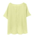 thumbnail image 3 of AKEGAMN Women's Summer Short Sleeve Solid Color Loose Cloud Cotton Comfortable Top, Yellow S-5XL, 3 of 9