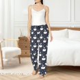 thumbnail image 4 of Salouo Swan And Flowers1 Print Women's Pajama Pants Casual Loose Sweatpants PJs Flowy Pants Drawstring Palazzo for Women Wide Leg Pants Lounge Pajama -Large, 4 of 8