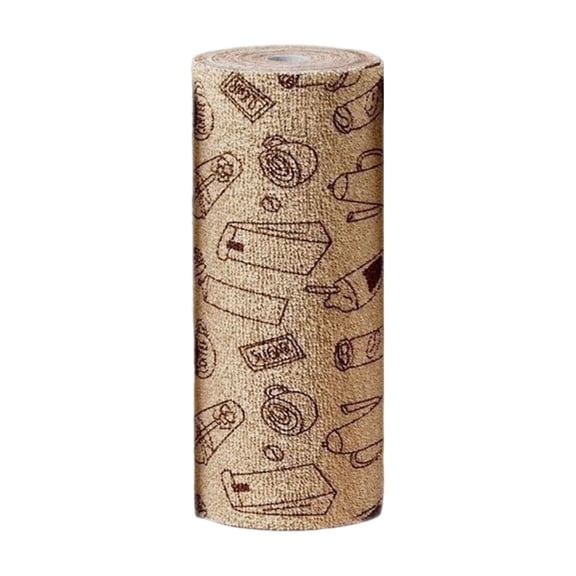 Reusable Kitchen Paper Towel Roll, High Absorbent Unpaper Towels with Printed Pattern for Eco-Friendly Cleaning 2"