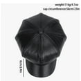 thumbnail image 2 of US 1-2Pc Women's PU Leather Plain Newsboy Cap Cabbie Visor Painter Hat Beret Hat, 2 of 5