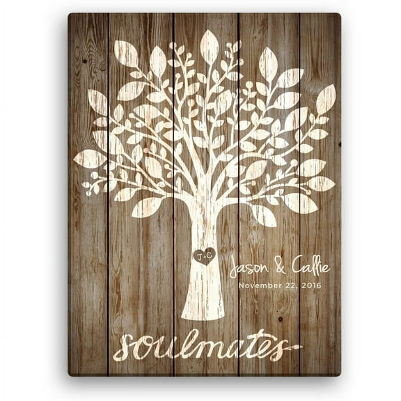Tree Of Love Personalized 18" x 24" Brown or Black Canvas