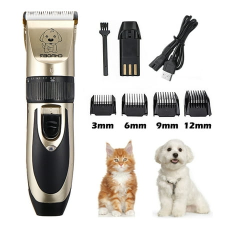 USB Charge Professional Quiet Electric Pet Hair Trimmer Clipper Shaver Cordless Grooming Kit for Cat Dog