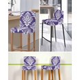 thumbnail image 5 of Purple Boho Bar Stool Covers Set of 4, Vintage Classic Bohemia Flower Textured Stretch Washable Bar Chair Covers with Backs, Removable Pub Counter Height Chair Cover for Kitchen Dining Room Cafe, 5 of 7