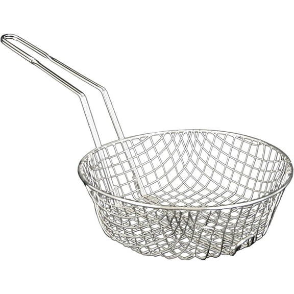 TrueCraftware - 10- inch Round Coarse Mesh Culinary Basket, Nickel Plated