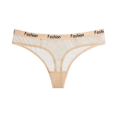 Icvfdpl Womens Panties High Waist Mesh Lace Thong Leisure Relaxed Fit Women Underwear Briefs Beige Xl