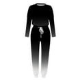 thumbnail image 4 of Women's Gradient Color Round Neck Casual Loose Long Sleeve Top And Pants Set Pant Suits for Women Dressy plus Size Formal Pants Women Petite Janitor Suit for Women Tracksuit for Women Pant Suits for, 4 of 5
