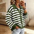 thumbnail image 5 of LUVDA Striped Knit Cardigan for Women Collared Button Up Sweater Colorblock Long Sleeve Casual Fall Top, 5 of 7