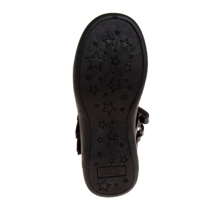 French Toast Little Kids Girls' Faux Leather Buckle School Shoes - Black, 3