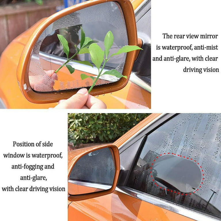 Mtfun 8pcs Car Rear View Mirror Film Waterproof Protective Film Anti Fog Anti Glare Anti Scratch Anti Water Mist HD Mirror Window Film for Cars, Blue
