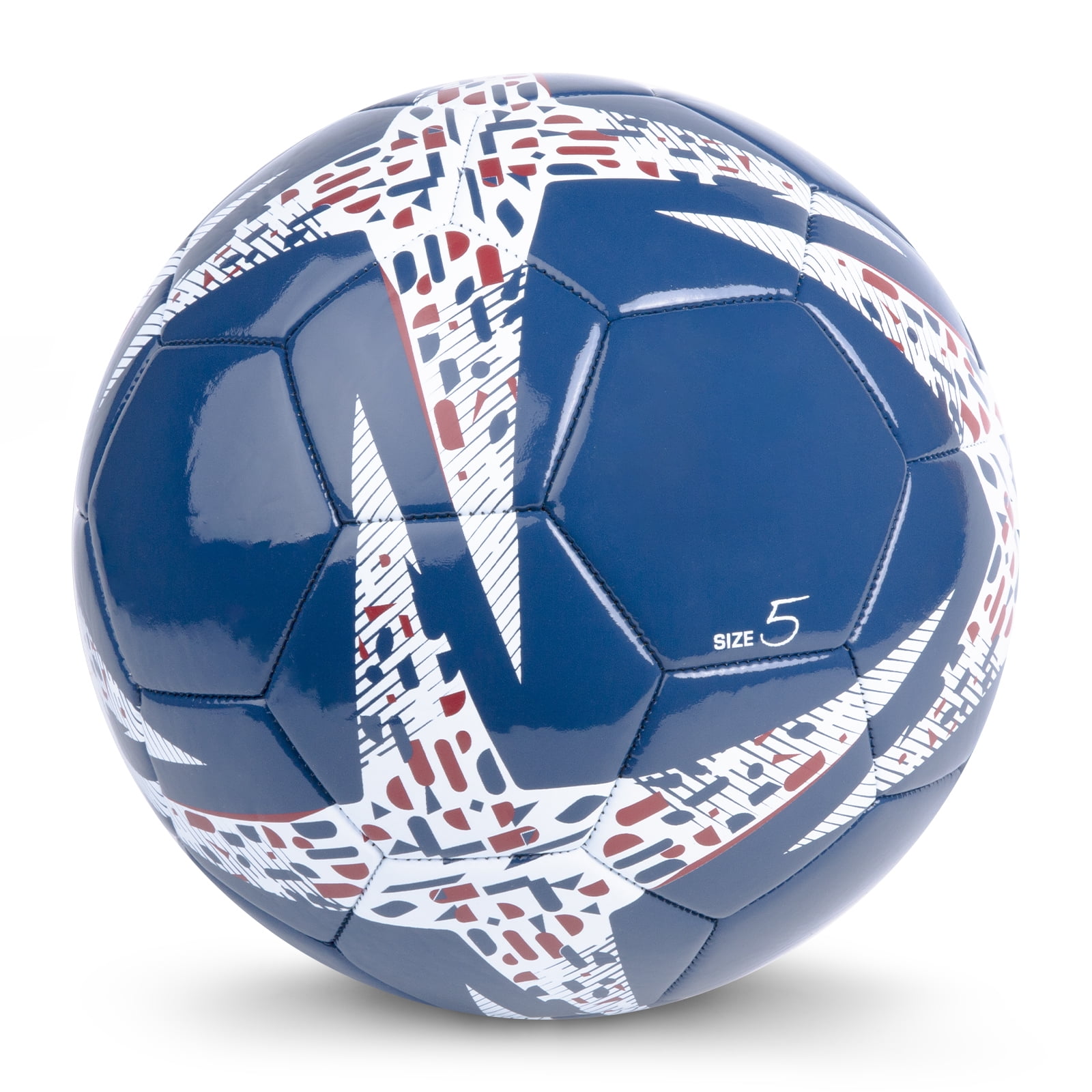 (4 pack) Athletic Works Size 5 Red, White & Blue Soccer Ball