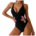 thumbnail image 2 of Ailaofu One Piece Swimsuit Women Slimming Floral Cut Out Color Block Bathing Suit Ruched 1 Piece Swimwear, 2 of 6