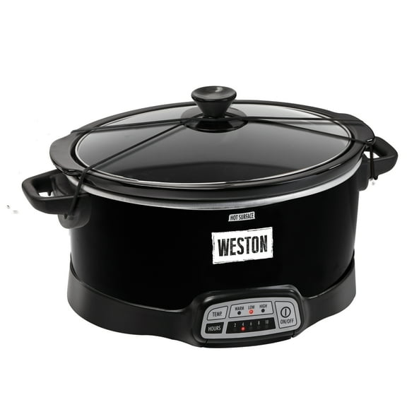 Weston 03-2300-W 7 qt Programmable Slow Cooker with Latch Strap