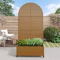 thumbnail image 2 of MAYEERTY 72x35x16 Inch Brown Metal Arched Planter Box with Trellis for Outdoor Garden & Patio, 2 of 6