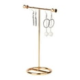 thumbnail image 3 of Jewelry Holder, Jewelry Stand, Gold Simple Aluminium Alloy T-Shaped Jewelry Rack with Round Base is Easy Access to Your Accessories or Acts as A Vintage Decor to Adding Fun Style to Your Home, 3 of 7