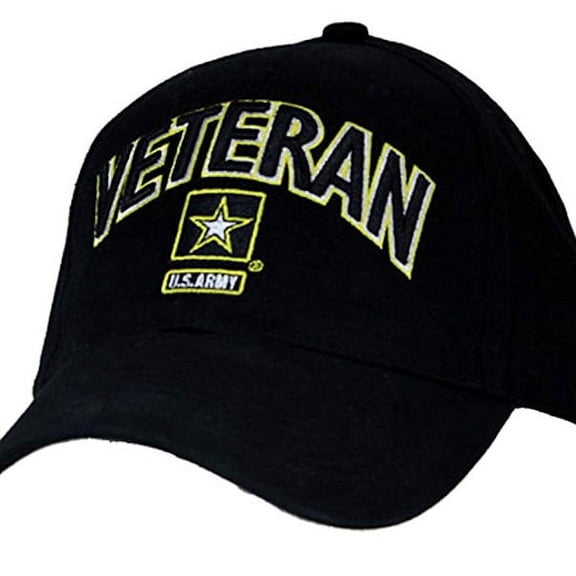U.S. Army Veteran Hat / Army Star Black Baseball Cap