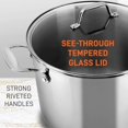 thumbnail image 6 of Stainless Steel Stock Pot-18/8 Food Grade Heavy Duty Induction-Large, Stew, Simmering, Soup See Through Lid, Dishwasher Safe NCSP16, 15 Quart Pot, 6 of 9