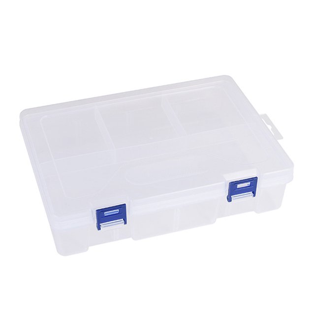 Contenedor de almacenamiento organizador de plástico de doble capa para pendientes, anillos, cuentas, artículos pequeños, caja para manualidades, 8 rejillas, 23*16*6cm