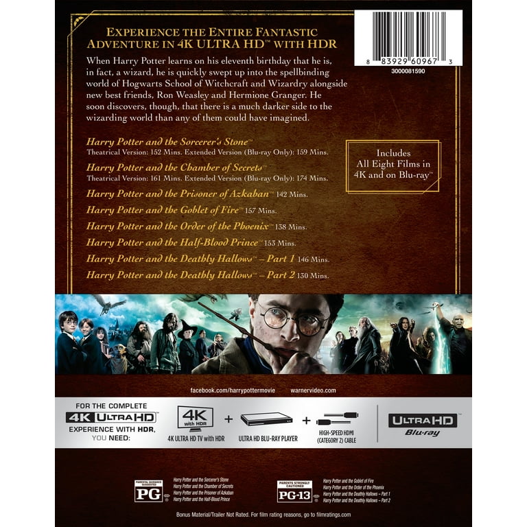 Harry Potter: 8-Film Collection (4K Ultra HD + Blu-Ray) 