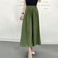 thumbnail image 5 of Fall Saving! HVOBTTY Pants for Women, Women's Wide Leg Trousers, Women's Plus Size Casual Pleated Wide Leg Loose Chiffon Versatile Cropped Pants Army Green, Free Size, 5 of 5