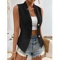 thumbnail image 4 of Women'S 2025 Summer Sleeveless Vest Casual Fully-Lined Slim Work Fashion Petite Elegant Tops Black S, 4 of 8