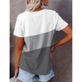 thumbnail image 3 of Camiseta básica para mujer cuello redondo manga corta bloque de color blusa informal de verano blusas sueltas ANGGREK Otros, 3 of 4