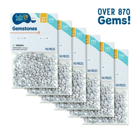 Hello Hobby 5mm Round Clear Flatback Rhinestones, Loose Gemstones for Kids Crafts, 870 Count Fake Gems