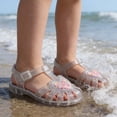 thumbnail image 4 of Gyujnb Girls Heart Sequin Jelly Sandals Soft Sole Casual Footwear,Adjustable Buckle Strap Closed Toe Water Shoes (Toddler, Little Girls),8-9 Years, 4 of 8