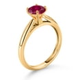 thumbnail image 3 of Gem Stone King 1.00 Ct Round Red Created Ruby 10K Yellow Gold Solitaire Engagement Ring, 3 of 4