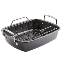 Circulon 17" x 13" Nonstick Roasting Pan with Easy Serve Rack, Black